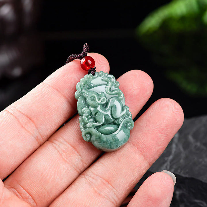 Colgante de collar de prosperidad del zodíaco chino con Buddha Stones de jade natural 12 - image 9
