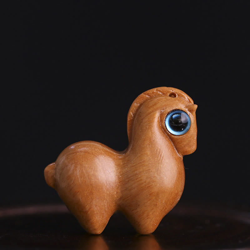 Buddha Stones, hoja pequeña, sándalo rojo, sándalo verde, Mini decoración de protección de caballo de la suerte