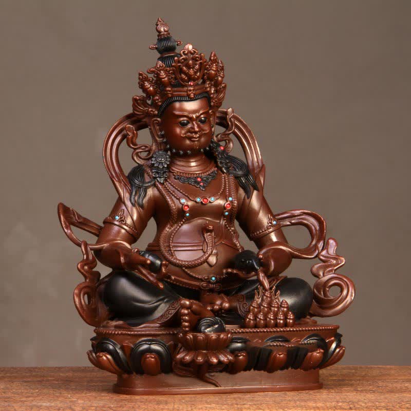 Estatuilla amarilla de Jambhala Bodhisattva, estatua de cobre de compasión, decoración para el hogar y la Oficina - image 1