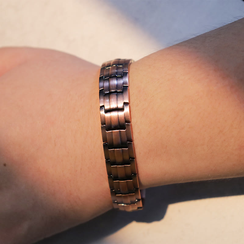 Brazalete de pulsera de cobre sólido magnético vintage - image 3