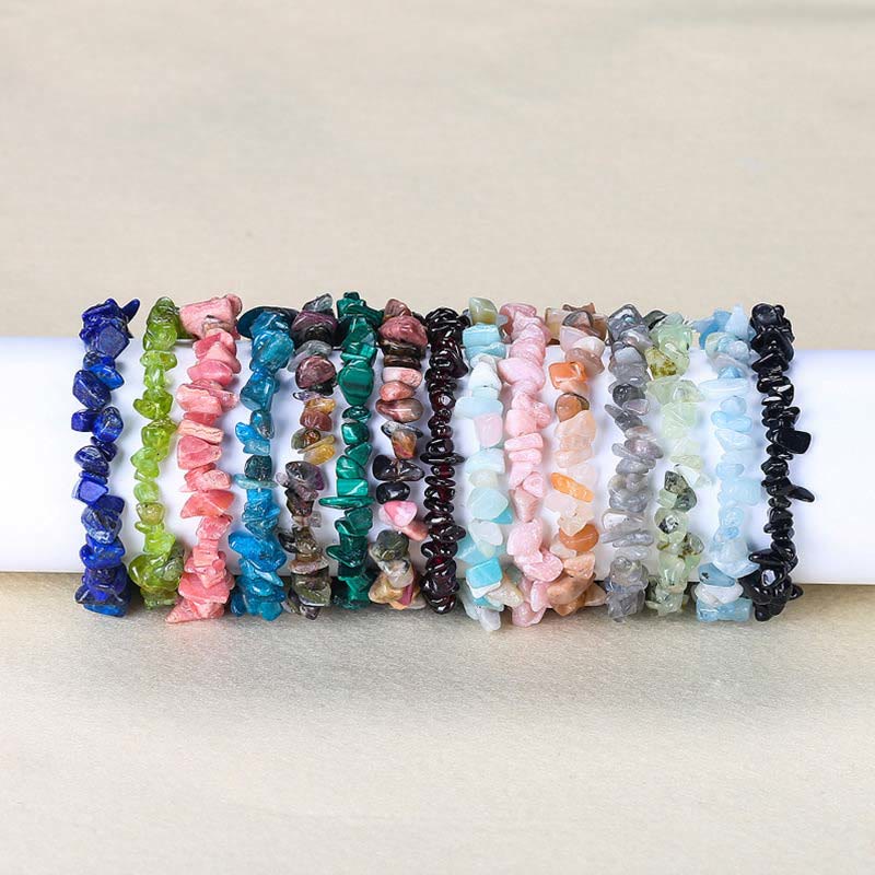 Pulsera calmante de calidez de piedra de cristal de forma irregular natural - image 29