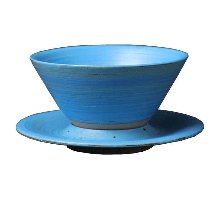 Taza de café de cerámica con diseño de planeta de Buddha Stones, taza de café y té de cerámica rugosa con platillo