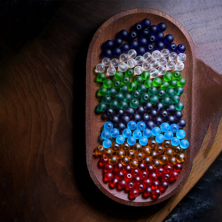 Buddha Stones tibetanas 108 cuentas de Mala multicolor Liuli cuentas de vidrio zodíaco chino nueve palacios ocho diagramas pulsera con dijes