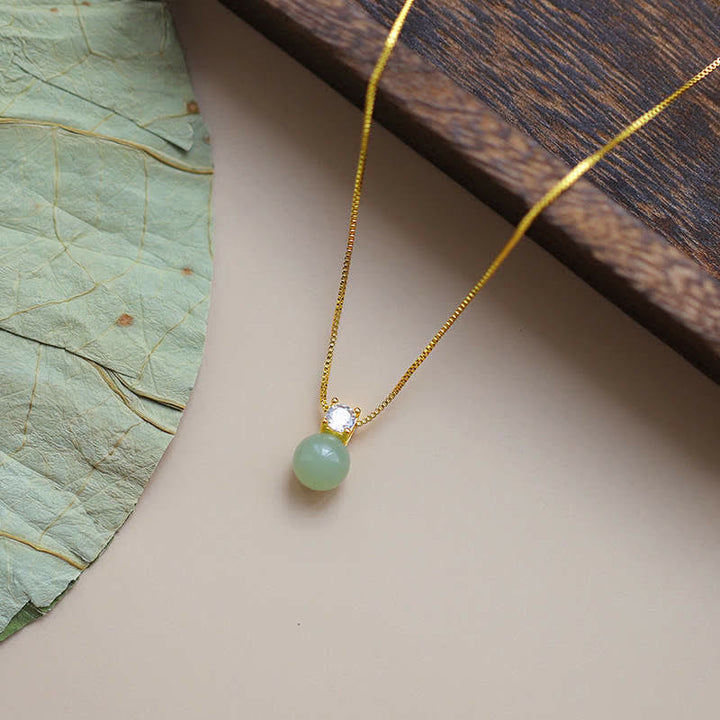 Colgante de collar de cadena de prosperidad de jade con cuentas de la suerte de Buddha Stones - image 1