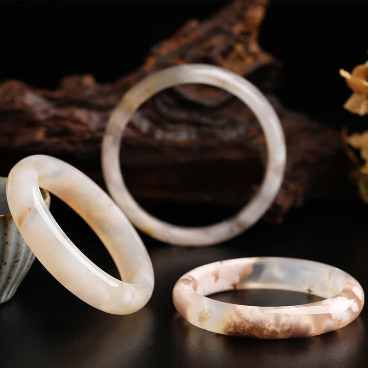 Brazalete de pulsera de paz de ágata natural Sakura