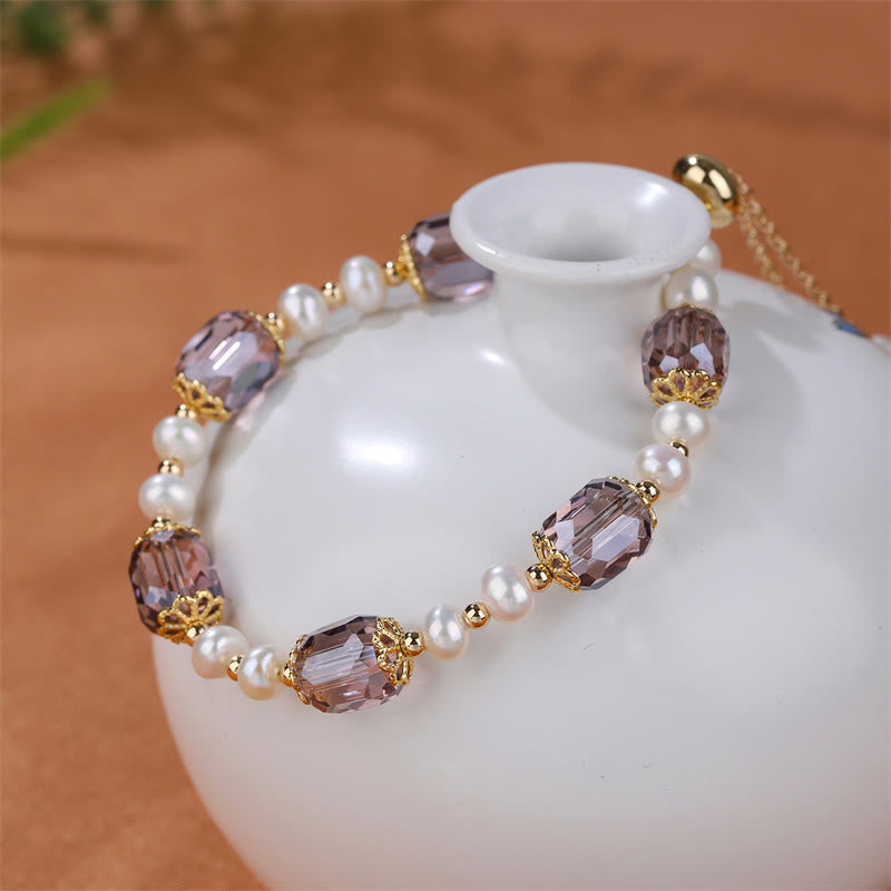 Pulsera de cadena curativa de paz con perlas de amatista natural y Buddha Stones