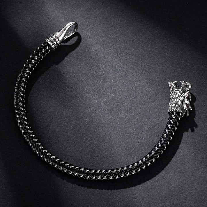 Pulsera de la suerte con protección de acero titanio y dragón de Buddha Stones - image 9
