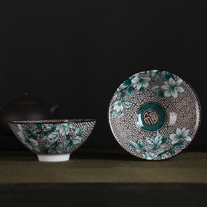 Taza de té de Buddha Stones, flores, carácter Fu, montañas, loto, flores de cerezo, taza de té de Kung Fu