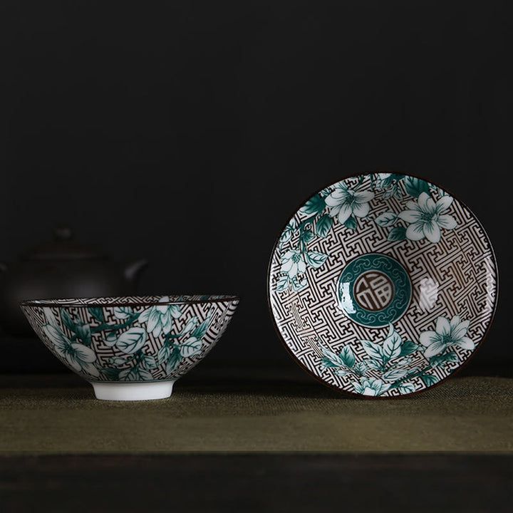 Taza de té de Buddha Stones, flores, carácter Fu, montañas, loto, flores de cerezo, taza de té de Kung Fu