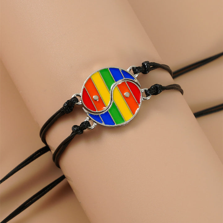 Pulsera de pareja de hematita Yin Yang, 2 piezas, Buddha Stones
