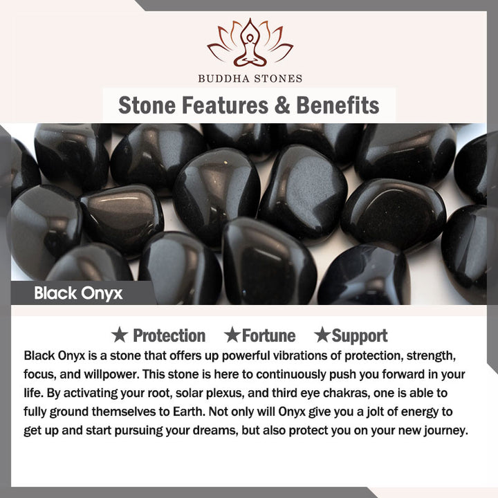 Juego de mala pacífica de ónix negro tibetano con Buddha Stones