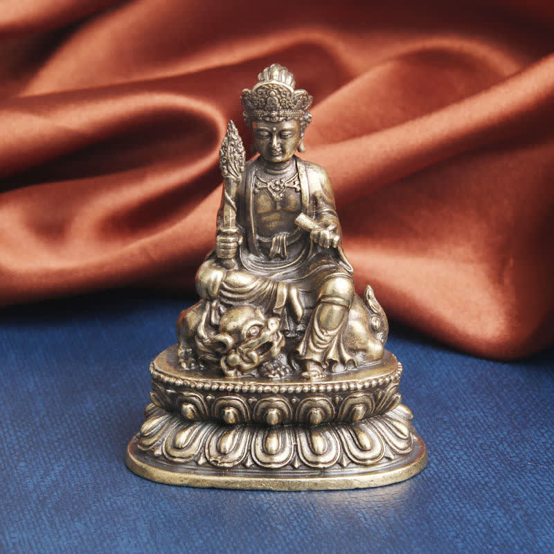 Decoración de estatua de cobre Manjusri Bodhisattva Serenity - 49*64 mm - image 0