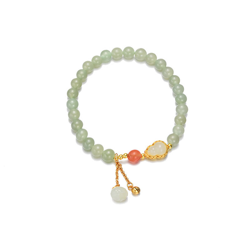 Pulsera de la suerte de la abundancia del loto de la calabaza del jade hetiano de plata de ley 925 - image 14