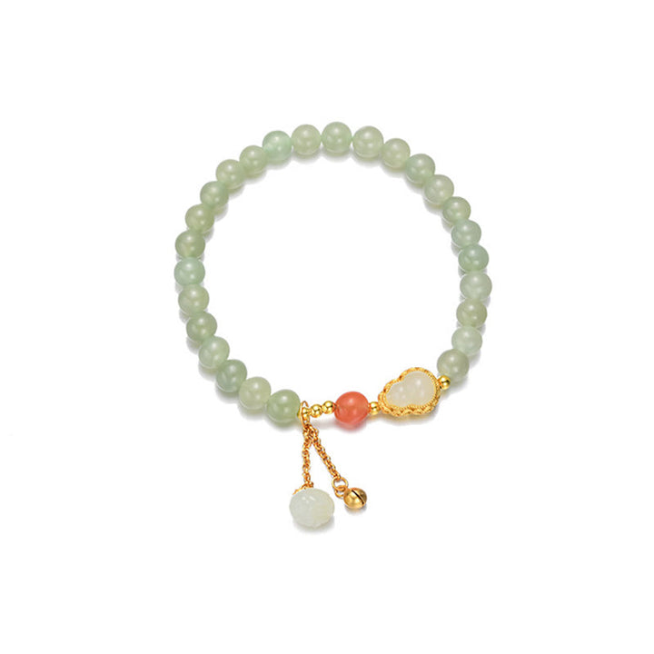 Pulsera de la suerte de la abundancia del loto de la calabaza del jade hetiano de plata de ley 925 - image 14
