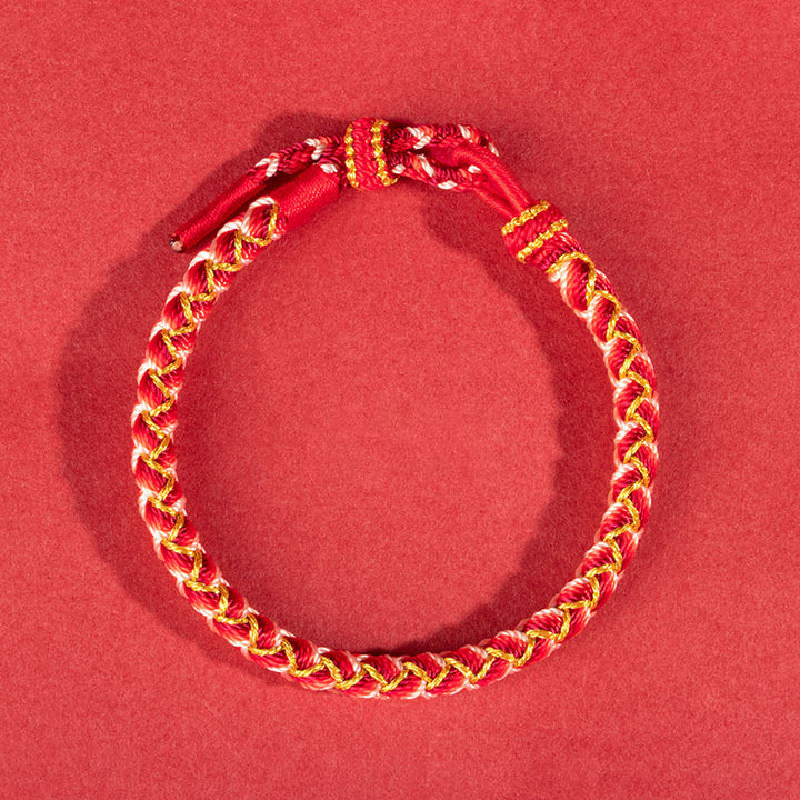 Pulsera de cuerda de protección a escala del año del dragón hecha a mano con Buddha Stones