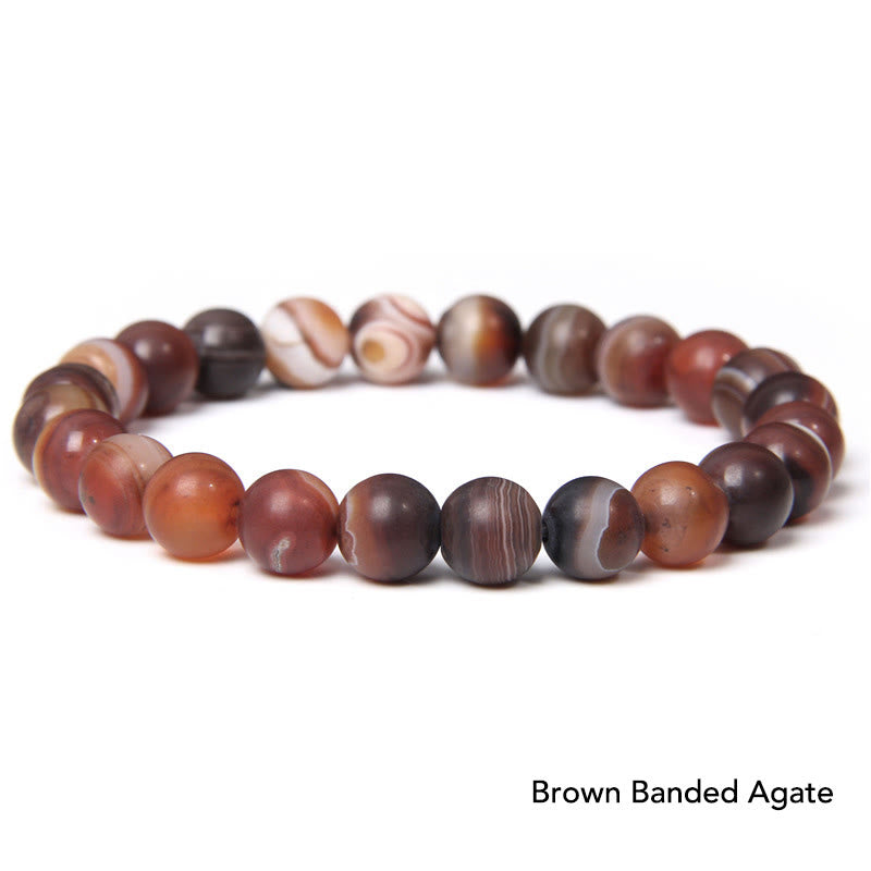 Pulsera con cuentas de equilibrio de cristal de piedra de ágata natural