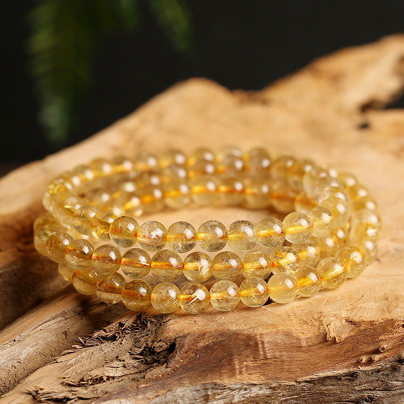 Pulsera de protección de la prosperidad con citrino natural de Buddha Stones