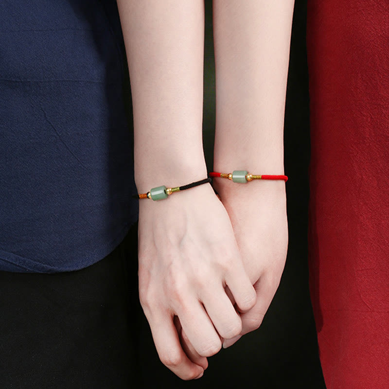 Pulsera de cuerda trenzada con protección de la suerte, malaquita, piedra roja, Aventurina verde hecha a mano, Buddha Stones del Tíbet