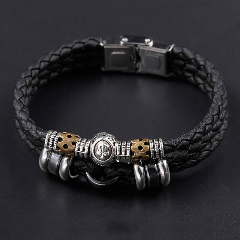 Buddha Stones Pulsera de Protección de Hematita 12 Constelaciones del Zodíaco