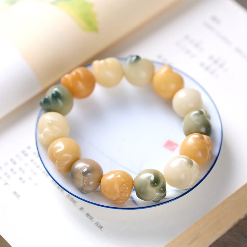 Pulsera de armonía tranquila con diseño de pata de gato y semillas de Bodhi multicapa con Buddha Stones - Semilla de Bodhi (Auspiciosidad ♥Suerte) - image 1