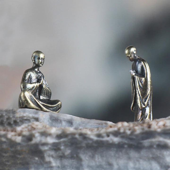 Buddha Stones Mini meditación Buda Metal monje serenidad decoración del hogar