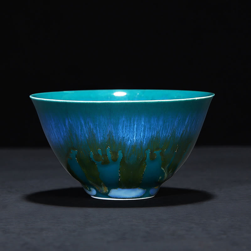 Taza de té de cerámica con cambio de horno de esmalte Jianzhan chino , Buddha Stones, taza de té Tenmoku Kung Fu