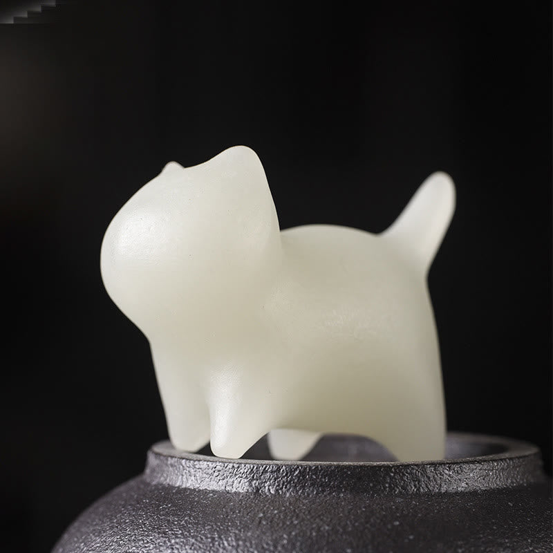 Buddha Stones, 2 uds., Mini gato lindo, piedra luminosa, gato de la suerte, decoración energética - image 3
