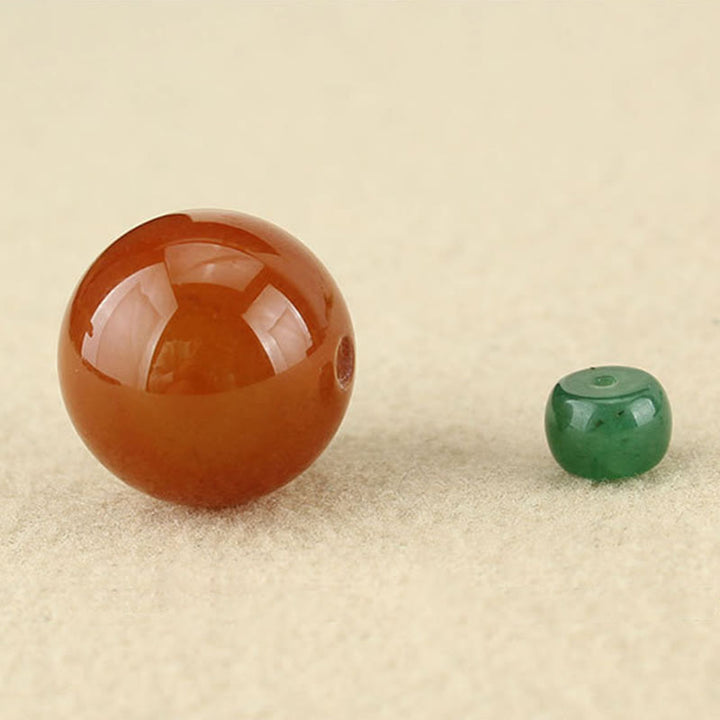 Buddha Stones, ágata roja, Aventurina verde, cuentas de semilla de Bodhi, collar de cuerda de cuero tranquilo, colgante