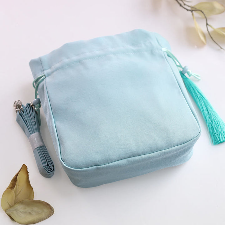 Buddha Stones Flores bordadas Wisteria Lily Algodón Lino Tote Bolso bandolera Bolso de hombro Bolso