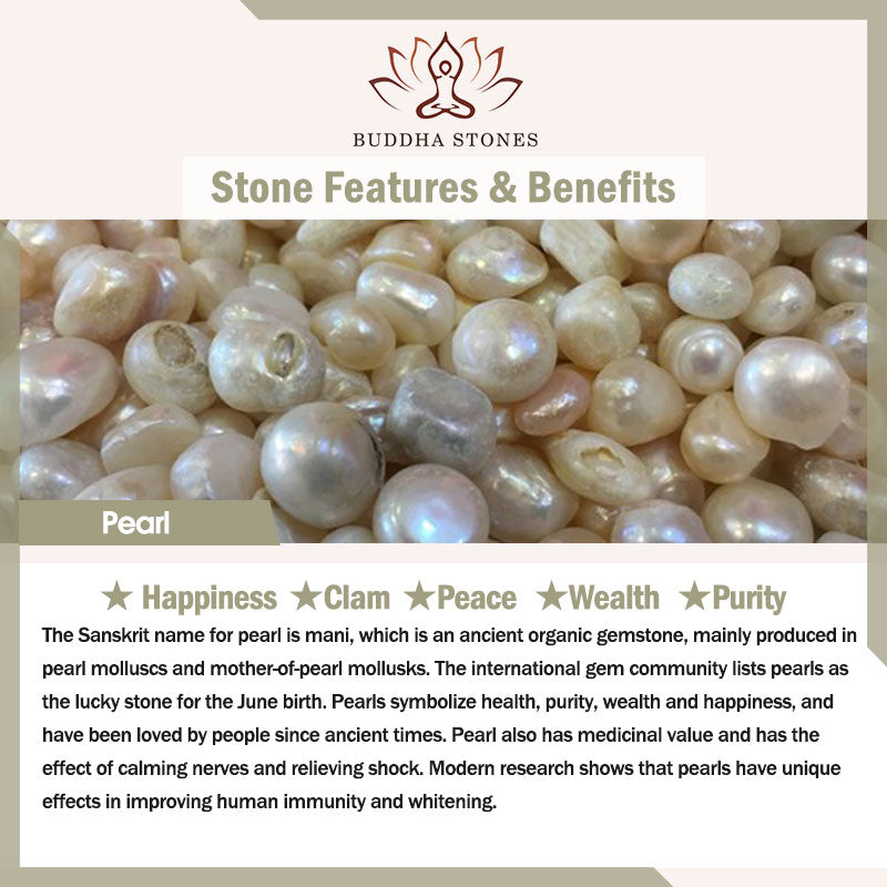 Pendientes colgantes de la suerte con pétalos de flores y perlas de Buddha Stones