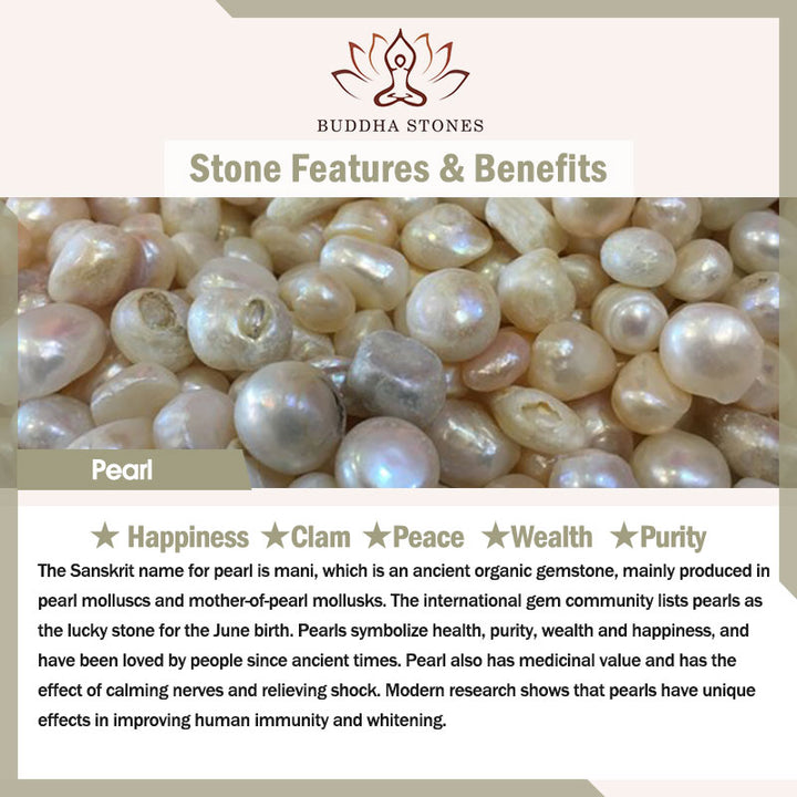 Pendientes colgantes de la suerte con pétalos de flores y perlas de Buddha Stones