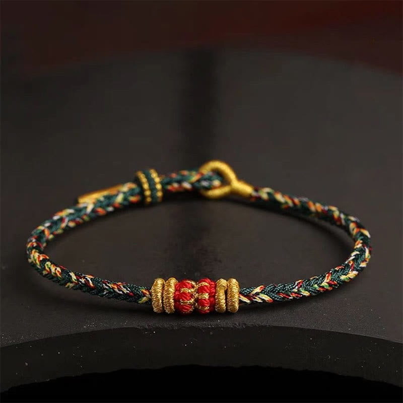 Pulsera trenzada de la suerte con nudo King Kong y cuerda colorida hecha a mano con Buddha Stones - image 18