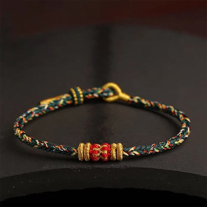 Pulsera trenzada de la suerte con nudo King Kong y cuerda colorida hecha a mano con Buddha Stones - image 18
