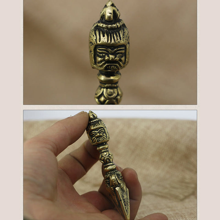Buddha Stones hechas a mano en Nepal, pequeño Vajra Dorje grabado, decoración de cobre