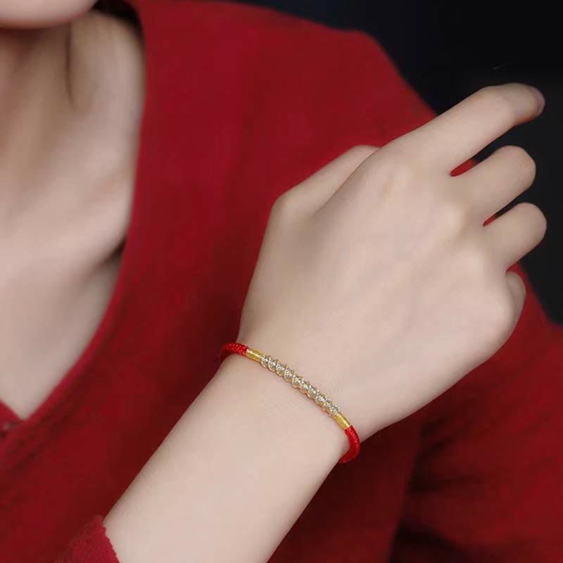 Pulsera trenzada de protección con hilo rojo de la fuerza de la suerte de plata de ley 925 con Buddha Stones - image 2