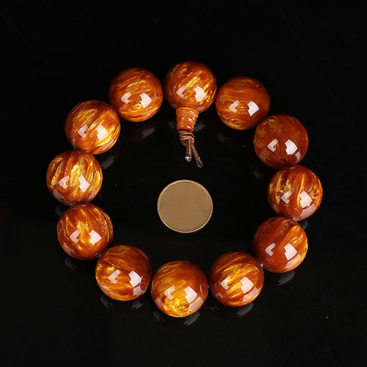 Buddha Stones Sauce De Mar Dorado Éxito Pulsera Positiva Mala