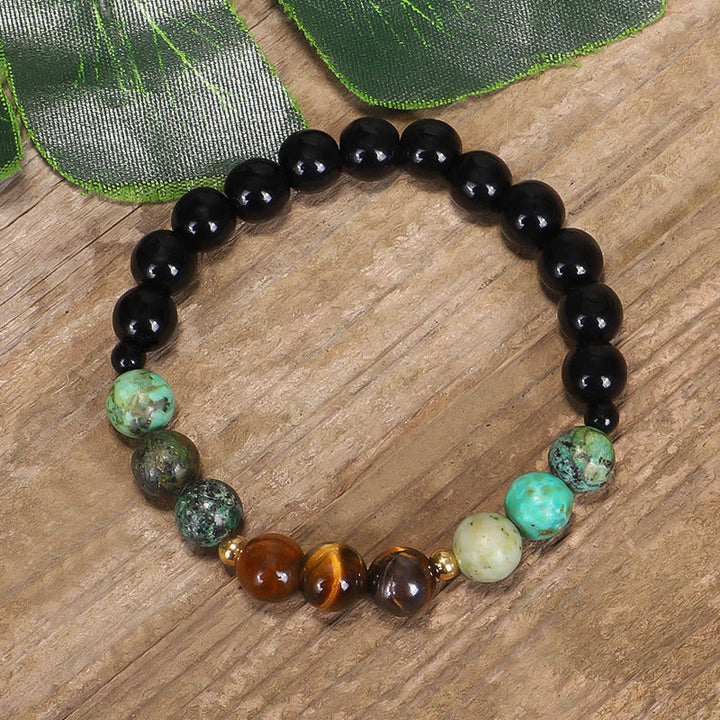 108 cuentas Mala piedra natural ojo de tigre turquesa protección fuerza pulsera collar