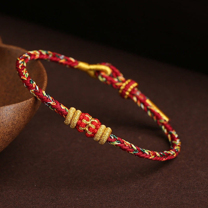Pulsera trenzada de la suerte con nudo King Kong y cuerda colorida hecha a mano con Buddha Stones - image 6