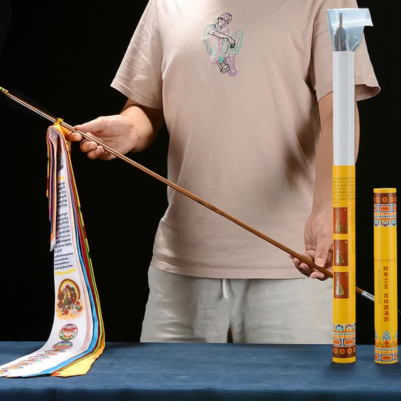 Ocho símbolos propicios tibetanos, flecha de la suerte, decoración del hogar, bandera de oración