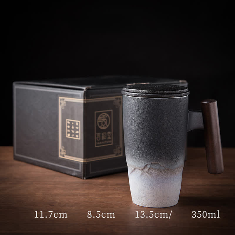 Tazas de té de cerámica vintage con diseño de Buddha Stones y piedras de montaña y mar