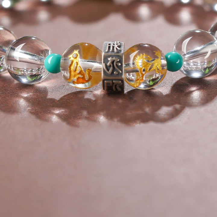 Buddha Stones de Plata de Ley 925, pulsera curativa de Jade Hetian de cristal blanco, Buda natal del zodíaco chino, grupos propicios