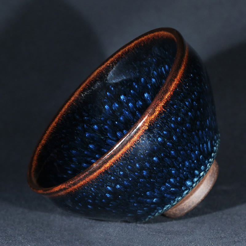 Buddha Stones hechas a mano, punto de Francolinus azul, taza de té de cerámica china Jianzhan, tazón de taza de té de Kung Fu - image 14