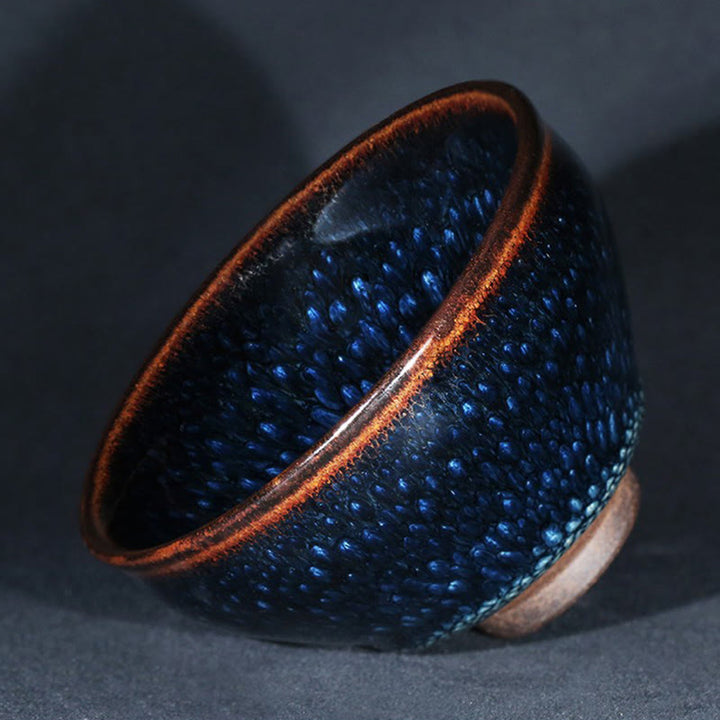 Buddha Stones hechas a mano, punto de Francolinus azul, taza de té de cerámica china Jianzhan, tazón de taza de té de Kung Fu - image 14