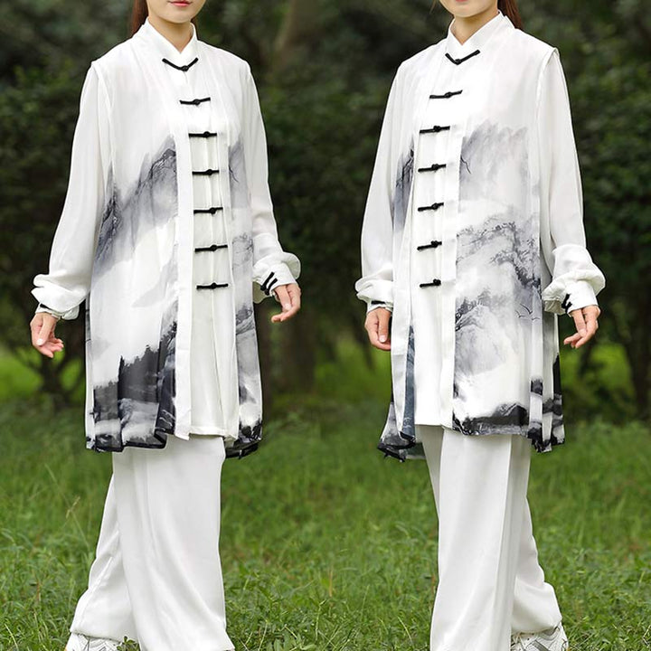 Conjunto de ropa Unisex para práctica de Tai Chi Qigong, pintura de tinta, meditación, oración espiritual, Zen, 3 uds. - image 6