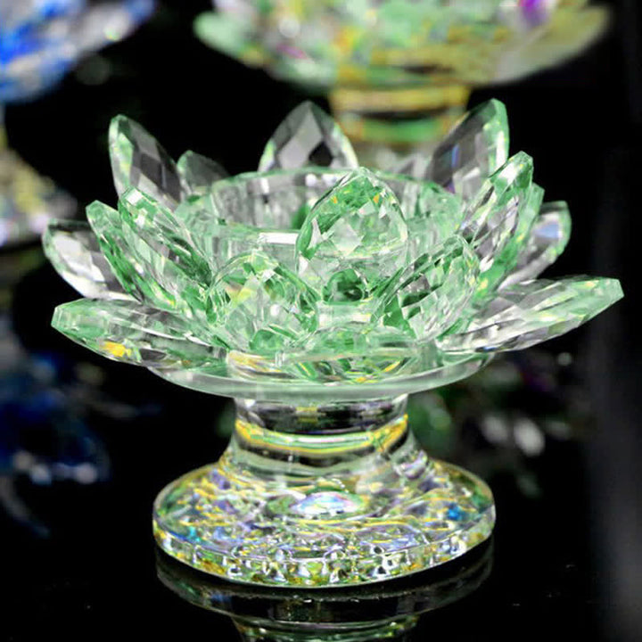 Candelabro de cristal con flor de loto, decoración para el hogar y la Oficina