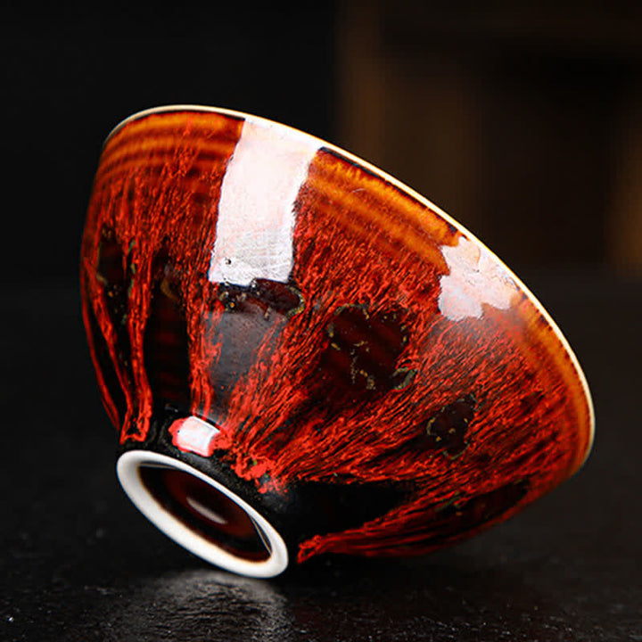 Tazas de té caseras de cerámica coloridas de la hoja de arce de las Buddha Stones