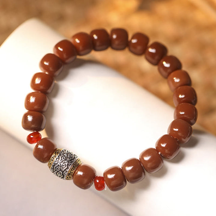 Pulsera de paz con cuentas de carácter Fu de nube auspiciosa de semillas Bodhi de Buddha Stones