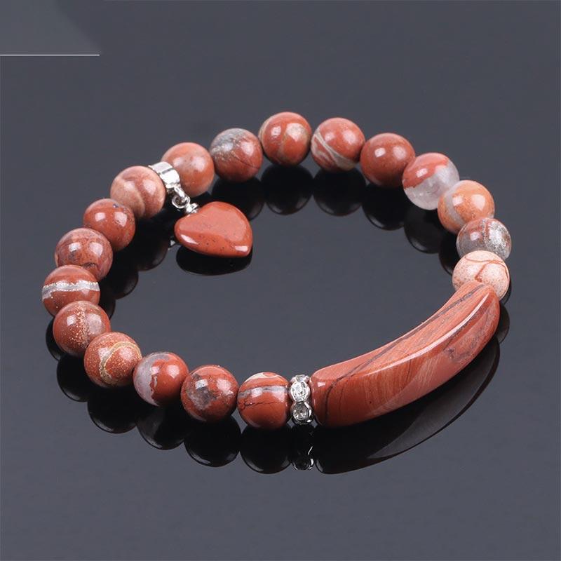 Pulsera de cuentas curativas de corazón de amor de cuarzo natural con Buddha Stones