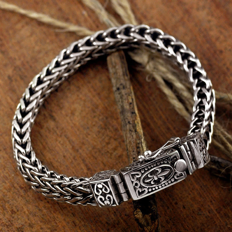Pulsera curativa de equilibrio con diseño trenzado de quilla de dragón retro con Buddha Stones