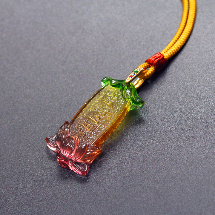 Buddha Stones Buda Liuli Lotus Seis Personajes Om Mani Padme Hum Collar de Paz